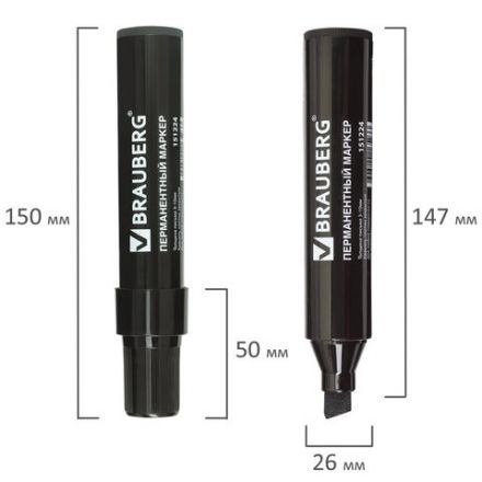 Маркер перманентный BRAUBERG "JUMBO", ЧЕРНЫЙ, ШИРОКАЯ ЛИНИЯ ПИСЬМА, скошенный наконечник, 3-10 мм, 151224 Маркер перманентный BRAUBERG "JUMBO", ЧЕРНЫЙ, ШИРОКАЯ ЛИНИЯ ПИСЬМА, скошенный наконечник, 3-10 мм, 151224