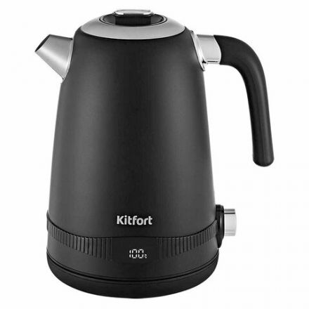 Чайник KITFORT КТ-6121-1, 1,7 л, 2200 Вт, закрытый нагревательный элемент, LED-дисплей, ТЕРМОРЕГУЛЯТОР, сталь, черный Чайник KITFORT КТ-6121-1, 1,7 л, 2200 Вт, закрытый нагревательный элемент, LED-дисплей, ТЕРМОРЕГУЛЯТОР, сталь, черный