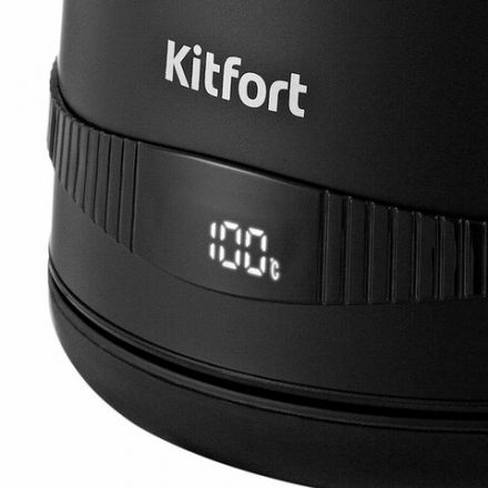 Чайник KITFORT КТ-6121-1, 1,7 л, 2200 Вт, закрытый нагревательный элемент, LED-дисплей, ТЕРМОРЕГУЛЯТОР, сталь, черный Чайник KITFORT КТ-6121-1, 1,7 л, 2200 Вт, закрытый нагревательный элемент, LED-дисплей, ТЕРМОРЕГУЛЯТОР, сталь, черный