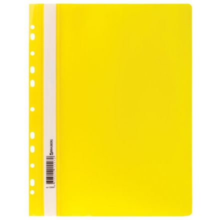 Скоросшиватель пластиковый с перфорацией BRAUBERG, А4, 140/180 мкм, желтый, 226587 Скоросшиватель пластиковый с перфорацией BRAUBERG, А4, 140/180 мкм, желтый, 226587