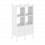 Loft Прямой стеллаж наборный VR.L-03 Белый бриллиант/Белый металл 862*446*1458