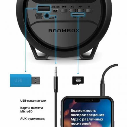 Колонка портативная DEFENDER G24, 1.0, 10 Вт, Bluetooth, FM-тюнер, microSD, чёрная, 65124 Колонка портативная DEFENDER G24, 1.0, 10 Вт, Bluetooth, FM-тюнер, microSD, чёрная, 65124