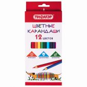Карандаши цветные ПИФАГОР "Веселая такса", 12 цветов, шестигранные, натуральное дерево, 181806 Карандаши цветные ПИФАГОР "Веселая такса", 12 цветов, шестигранные, натуральное дерево, 181806