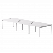 Бенч-система на 6 мест Everprof EVO на металлокаркасе 4140х670(1370)x755 Белый/Белый