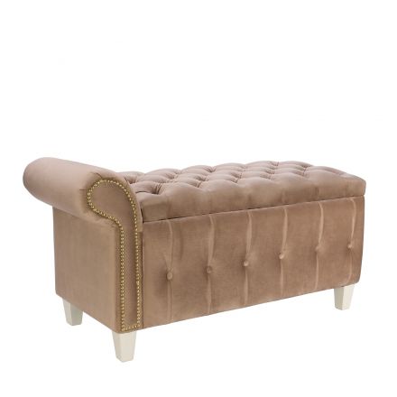 Банкетка Leset Classic-Б2 Велюр Матовый 08/ножки слоновая кость светло-коричневый, Ткань Велюр