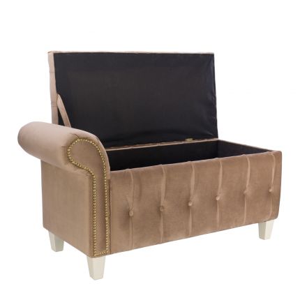 Банкетка Leset Classic-Б2 Велюр Матовый 08/ножки слоновая кость светло-коричневый, Ткань Велюр