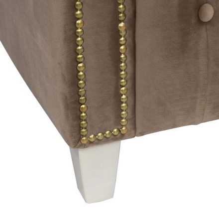 Банкетка Leset Classic-Б2 Велюр Матовый 08/ножки слоновая кость светло-коричневый, Ткань Велюр