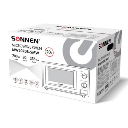 Микроволновая печь SONNEN MW2070B-5MW, 20 л, 700 Вт, таймер, механическое управление, белая, 454654 Микроволновая печь SONNEN MW2070B-5MW, 20 л, 700 Вт, таймер, механическое управление, белая, 454654