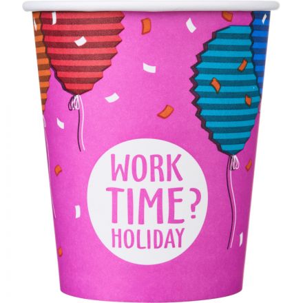 Стакан одноразовый бум односл. 250 мл d-80мм Time to work МИКС  50шт/уп