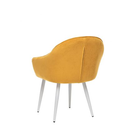 Стул с подлокотниками Leset Вайд, каркас Белый, велюр Горчица Горчица, Ткань Велюр Стул с подлокотниками Leset Вайд, каркас Белый, велюр Горчица Горчица, Ткань Велюр