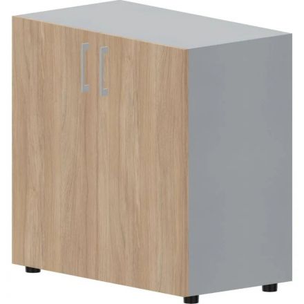 Шкаф Artwood для документов 80х44х80, ручки - алюм Титан/Дуб св OMLS762TIOW