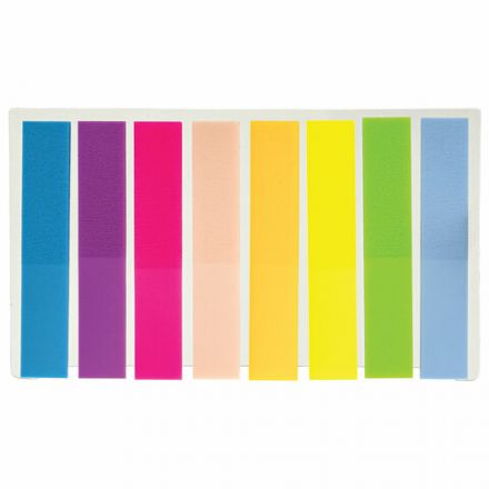 Закладки клейкие неоновые STAFF, 45х8 мм, 160 штук (8 цветов х 20 листов), на пластиковом основании, 129354 Закладки клейкие неоновые STAFF, 45х8 мм, 160 штук (8 цветов х 20 листов), на пластиковом основании, 129354