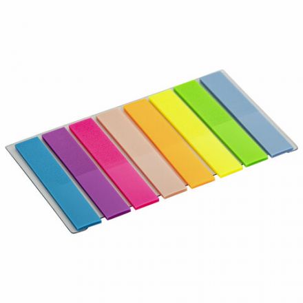 Закладки клейкие неоновые STAFF, 45х8 мм, 160 штук (8 цветов х 20 листов), на пластиковом основании, 129354 Закладки клейкие неоновые STAFF, 45х8 мм, 160 штук (8 цветов х 20 листов), на пластиковом основании, 129354