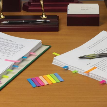 Закладки клейкие неоновые STAFF, 45х8 мм, 160 штук (8 цветов х 20 листов), на пластиковом основании, 129354 Закладки клейкие неоновые STAFF, 45х8 мм, 160 штук (8 цветов х 20 листов), на пластиковом основании, 129354