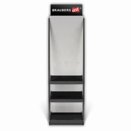 Стойка для размещения товара напольная BRAUBERG ART, 2050x600x500 мм, 35 крючков, 3 полки, металл, 504875 Стойка для размещения товара напольная BRAUBERG ART, 2050x600x500 мм, 35 крючков, 3 полки, металл, 504875