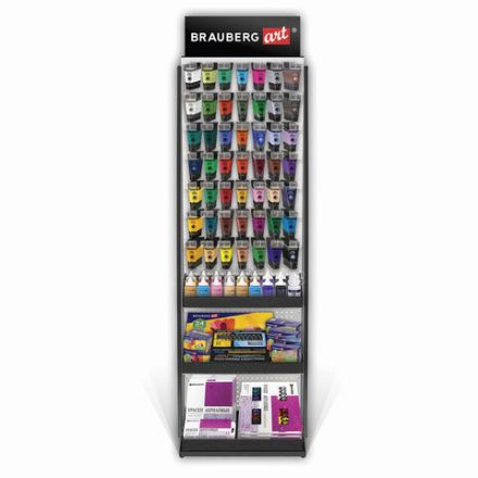 Стойка для размещения товара напольная BRAUBERG ART, 2050x600x500 мм, 35 крючков, 3 полки, металл, 504875 Стойка для размещения товара напольная BRAUBERG ART, 2050x600x500 мм, 35 крючков, 3 полки, металл, 504875