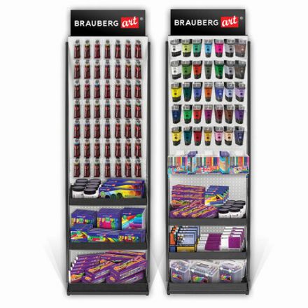 Стойка для размещения товара напольная BRAUBERG ART, 2050x600x500 мм, 35 крючков, 3 полки, металл, 504875 Стойка для размещения товара напольная BRAUBERG ART, 2050x600x500 мм, 35 крючков, 3 полки, металл, 504875