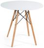 Стол обеденный Синди Некст/Cindy Next (мод.70-80 MDF) металл/МДФ/бук, белый/натуральный, Д80х75см Стол обеденный Синди Некст/Cindy Next (мод.70-80 MDF) металл/МДФ/бук, белый/натуральный, Д80х75см