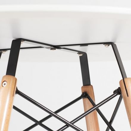 Стол CINDY NEXT (mod. 70-80 MDF) металл/мдф/бук, белый/натуральный, D80х75см Стол CINDY NEXT (mod. 70-80 MDF) металл/мдф/бук, белый/натуральный, D80х75см