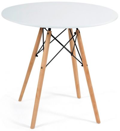 Стол обеденный Синди Некст/Cindy Next (мод.70-80 MDF) металл/МДФ/бук, белый/натуральный, Д80х75см