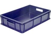 Ящик п/э 600*400*140 мм сплошной с ручками синий
