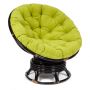 Кресло-качалка Папасан/Papasan (W 23/01 B) /с подушкой/ 115х78х104см, античный черно-коричневый, флок олива, 23 Кресло-качалка Папасан/Papasan (W 23/01 B) /с подушкой/ 115х78х104см, античный черно-коричневый, флок олива, 23
