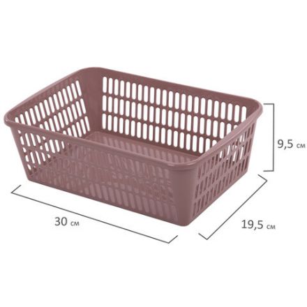 Корзинка 4 литра универсальная, 9,5х30х19,5 см, для хранения, пластик, ассорти, 332, 433320065 Корзинка 4 литра универсальная, 9,5х30х19,5 см, для хранения, пластик, ассорти, 332, 433320065