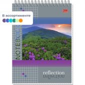Блокнот А5,80л,клетка,метал.гребень,цв.обложка Природа 8с12 в ассорт