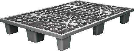 Паллет 1200х800х160 мм (перфорированный на 9 ножках вкладываемый) серый