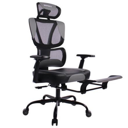 Кресло BRABIX PREMIUM "Venom GM-530", подножка, синхромеханизм, экокожа/сетка, черное/серое, 532951 Кресло BRABIX PREMIUM "Venom GM-530", подножка, синхромеханизм, экокожа/сетка, черное/серое, 532951