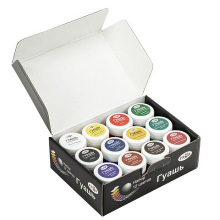 Гуашь художественная ГАММА "Модерн", 12 цветов по 40 мл, картонная упаковка, 221004 Гуашь художественная ГАММА "Модерн", 12 цветов по 40 мл, картонная упаковка, 221004