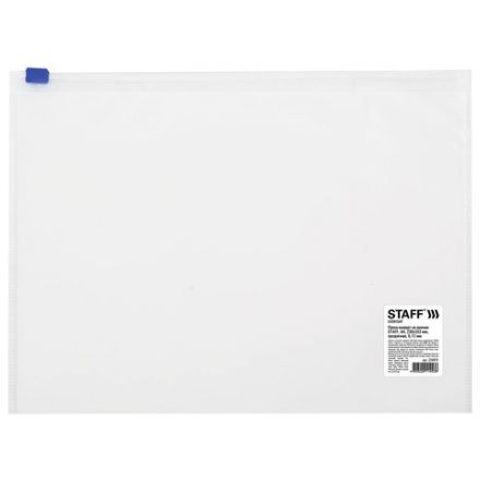 Папка-конверт на молнии А4 (230х333 мм), прозрачная, 0,12 мм, STAFF, 224979 Папка-конверт на молнии А4 (230х333 мм), прозрачная, 0,12 мм, STAFF, 224979