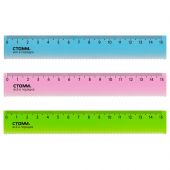 Линейка 15см СТАММ, пластиковая, полусфера, неоновые цвета, ассорти, европодвес Линейка 15см СТАММ, пластиковая, полусфера, неоновые цвета, ассорти, европодвес