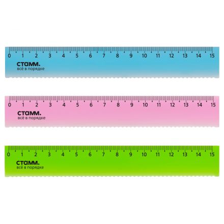 Линейка 15см СТАММ, пластиковая, полусфера, неоновые цвета, ассорти, европодвес Линейка 15см СТАММ, пластиковая, полусфера, неоновые цвета, ассорти, европодвес