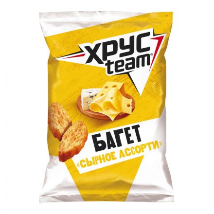 Сухарики Хрусteam багет со вкусом сырного ассорти 60 г
