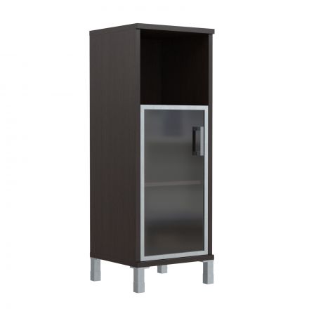 Шкаф-колонка средняя с малой стеклянной дверью в AL-рамке B 421.4(L) Венге Магия 475х450х1286 BORN Шкаф-колонка средняя с малой стеклянной дверью в AL-рамке B 421.4(L) Венге Магия 475х450х1286 BORN