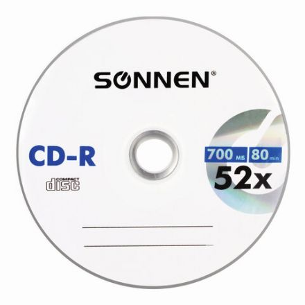 Диск CD-R SONNEN 700 Mb 52x Bulk (термоусадка без шпиля), КОМПЛЕКТ 50 шт., 512571