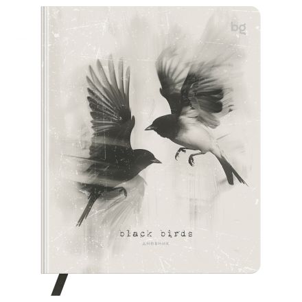 Дневник 1-11 кл. 48л. (ЛАЙТ) BG "Black birds", иск. кожа, печать, ляссе