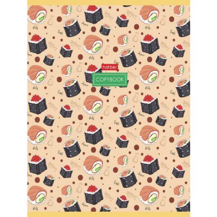 Тетрадь А5, 96 л., HATBER, скоба, клетка, обложка картон, "Good food (микс)", 068343, 96Т5В1