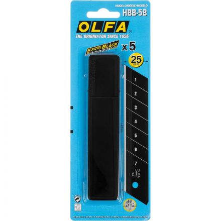 Лезвие OLFA BLACK MAX сверхпроч. сегм.,25мм,толщ. 0,7мм, 5шт/уп OL-HBB-5B Лезвие OLFA BLACK MAX сверхпроч. сегм.,25мм,толщ. 0,7мм, 5шт/уп OL-HBB-5B