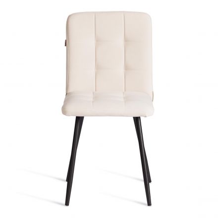 Стул обеденный Medeo (2 шт. в упаковке) LT, велюр, молочный/черный, 4, 45х56х89 см Стул обеденный Medeo (2 шт. в упаковке) LT, велюр, молочный/черный, 4, 45х56х89 см