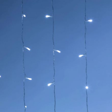 Электрогирлянда Дождь 2x4 м 800LED мерц. IP44 отсоед. нити, хол.бел.HD-YW04