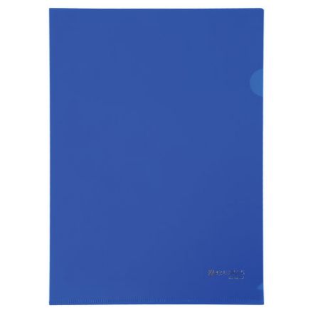 Папка-уголок жесткая, непрозрачная BRAUBERG, синяя, 0,15 мм, 224880