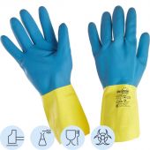 Перчатки Manipula Specialist Союз LN-F-05 из неопрена и латекса синие/желтые (размер 10, XL)