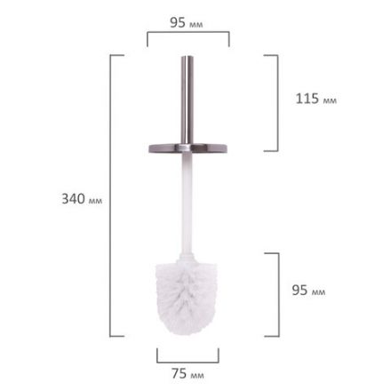 Ершик для унитаза с подставкой, нержавеющая сталь, зеркальный, LAIMA, 601616