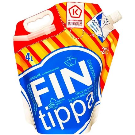 Жидкость незамерзающая марка 04,Fin tippa -20С,Nozzle,4л,Дой-пак Жидкость незамерзающая марка 04,Fin tippa -20С,Nozzle,4л,Дой-пак