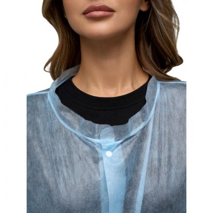 Халат на кнопках, (20 гр), рXXL ,голубой, (5 шт/упак)