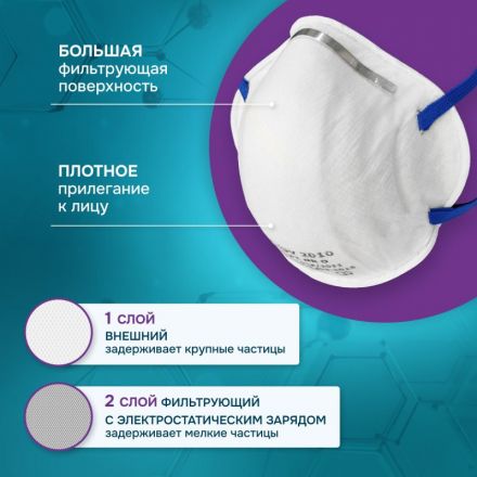 Полумаска фильтрующая PHSV 2010 без кл FFP1 до 4ПДК,(ХL) 10шт/уп Полумаска фильтрующая PHSV 2010 без кл FFP1 до 4ПДК,(ХL) 10шт/уп
