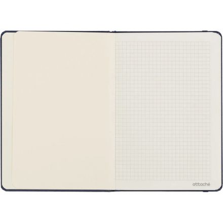 Бизнес-блокнот Attache А5 (148x218 мм), Эссэ,балакр,80л.,резин,клетка,синий