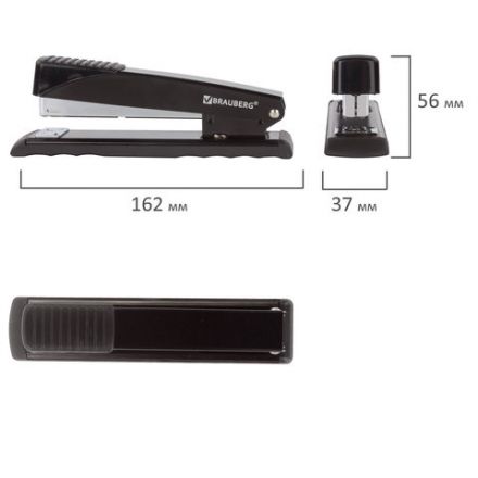 Степлер №24/6, 26/6 металлический BRAUBERG "Office", до 30 листов, полнозагрузочный, черный, 228610 Степлер №24/6, 26/6 металлический BRAUBERG "Office", до 30 листов, полнозагрузочный, черный, 228610